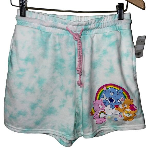 CareBears Shorts Womens Small Relaxed Mint Green Tie Dye Throwback Retro Fan - Picture 6 of 13